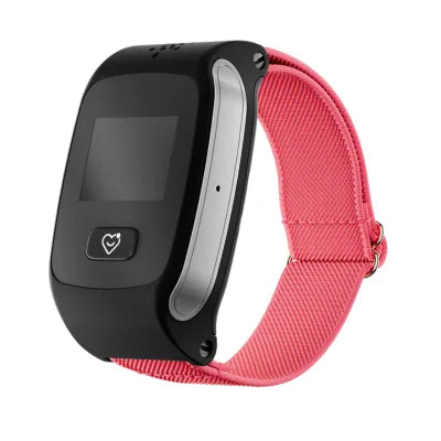 Schwarzes Gehäuse, rosa Armband