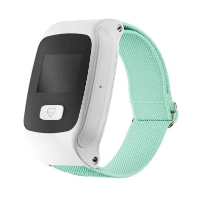 Weißes Gehäuse, grünes Armband