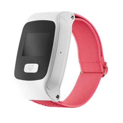 Weißes Gehäuse, rosa Armband