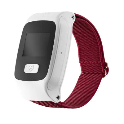 Weißes Gehäuse, rotes Armband